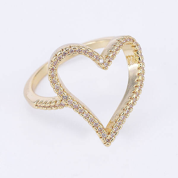 Brass Micro Pave Cubic Zirconia Finger Rings