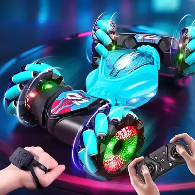 Remote Control Stunt Car with Light, Gesture Sensor Off-road Climbing 4WD Deformation Car, RC Drift Car, Birthday Gift, Holid...