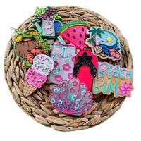 Summer Themed Car Freshies Air Freshener Difuser Watermelon Ice Cream Flip Flops Flowers Beach
