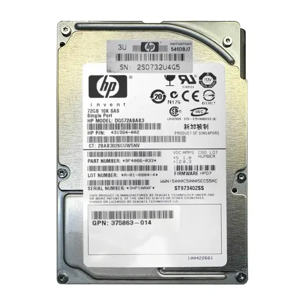 9F4066-033 Seagate 73GB 3Gb/s SAS 10000 2.5-inch 16MB Hard Drive