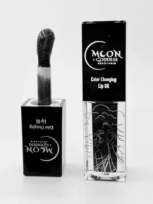 Black Color Changing Lip Oil - Moon Goddess Lip Stain Coconut Moisturize Nourishing Hyaluronic Acid Soothing lip changing Ski...