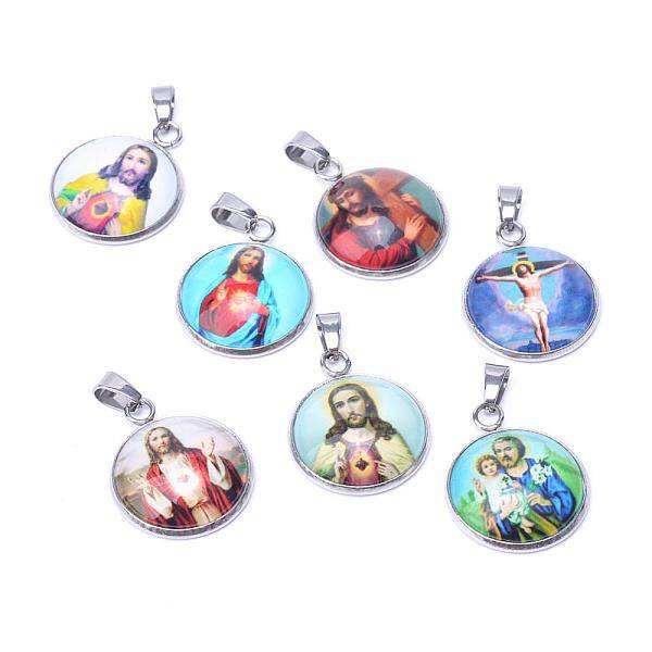 Jesus Theme Glass Pendants