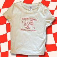 I Support Women's Rights And Wrongs Embroidered Baby Tee Retro Heart Cartoon