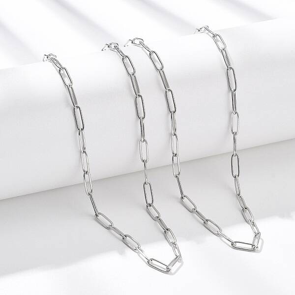 3.5MM 304 Stainless Steel Paperclip Chain Necklaces