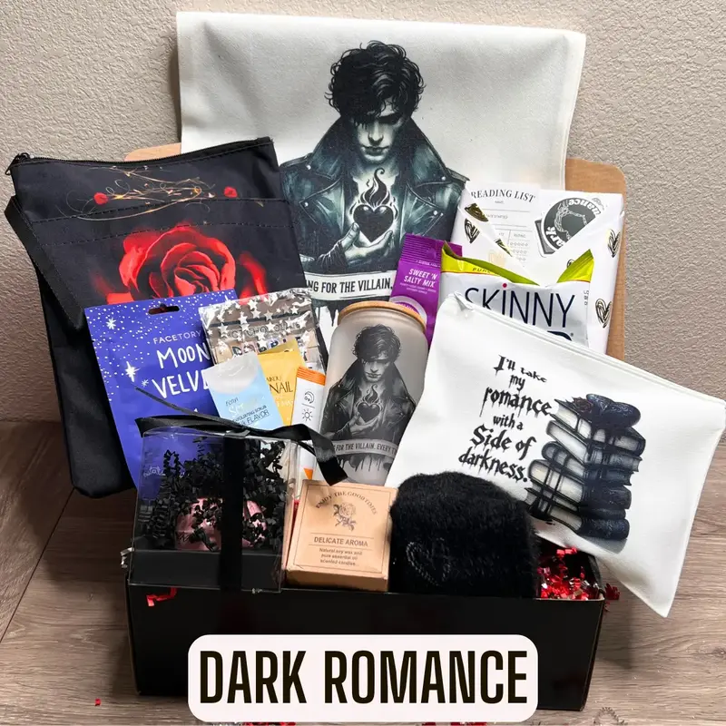 Book Boyfriend Dip, Sip, & Flip Book Box - Deluxe Blind Date With A Surprise Book, 16 Oz Glass Cup, Bath Bomb, and Canvas Bag...