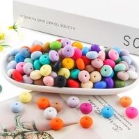 Silicone Beads Kit, 50pcs/set 14mm Colorful Beads, DIY Jewelry Making Supplies for Bracelet & Necklace, Creative Handicraft P...