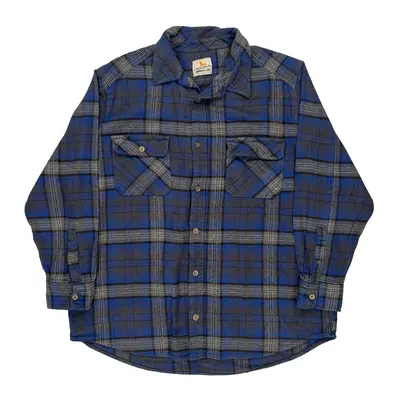 Field & Stream Checked Flannel Shirt - 2XL Blue Cotton