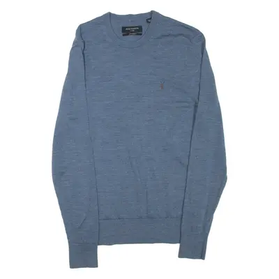 ALL SAINTS Mens Jumper Blue Tight Knit Wool L