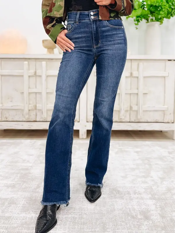 Slay Girl By Judy Blue - Vintage Frayed Hem Bootcut Jeans