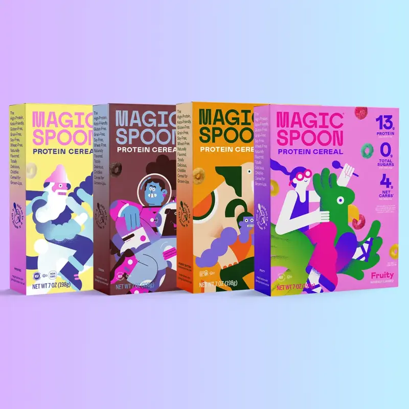 Magic Spoon Protein Cereal Variety Pack of 4, Fruity, Peanut Butter, Cocoa & Frosted Flavors, High Protein, Low Sugar, Keto-F...