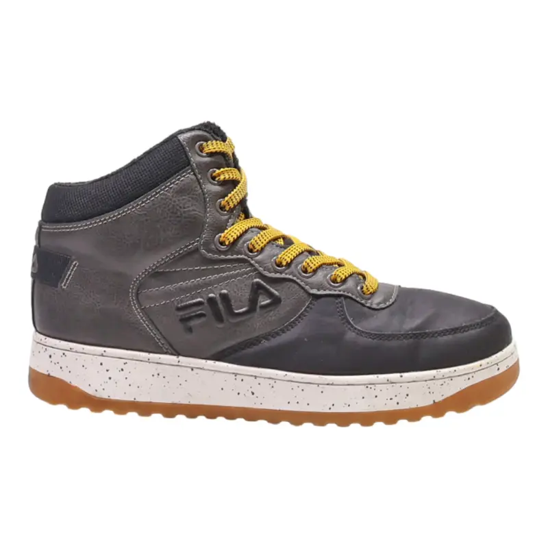 FILA High Top Trainers Grey Leather Mens UK 7.5