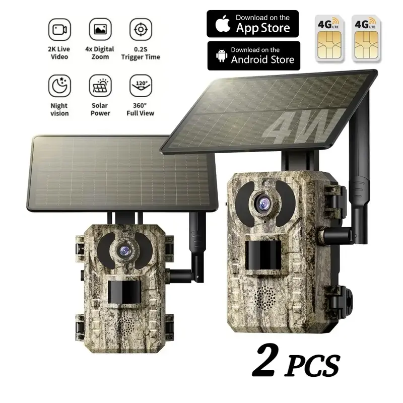 4G LTE Cellular Trail Camera with 2.7K Live View, with Live View Function, Remote Phone Access and Playback, Motion Activated...