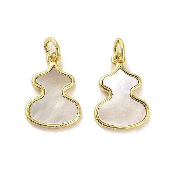 Brass Pave Shell Pendants