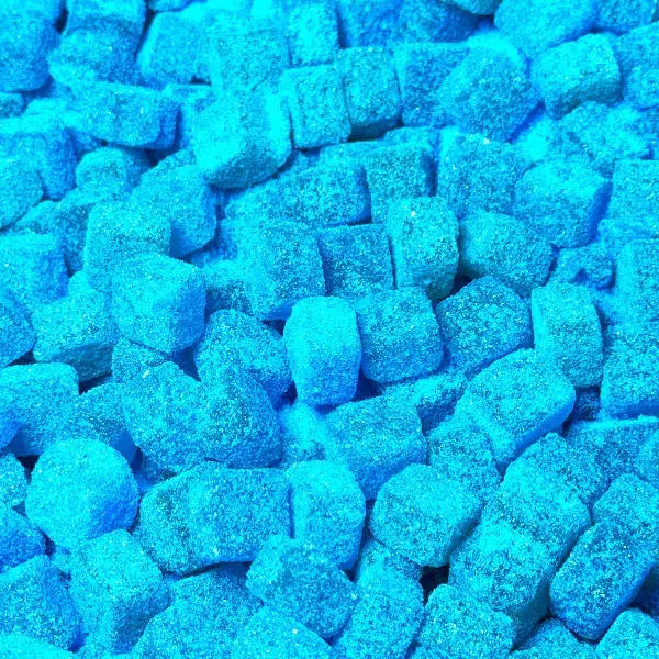 Sour Kings Candy - Blue Razz Sour Cubes - Sour Hard Candy Snack