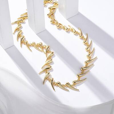Rack Plating Brass Teardrop Link Chain Necklaces for Women