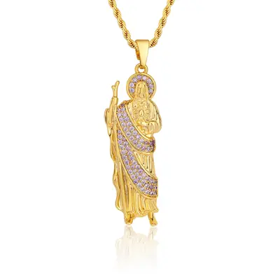 Mytys San Judas Necklaces CZ Cubic Zircon Pendant Necklace Gift for Women Girl