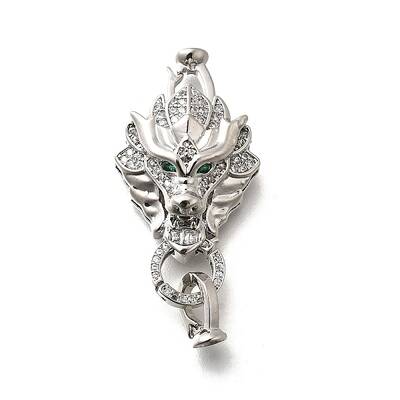 Brass Micro Pave Cubic Zirconia Fold Over Clasps
