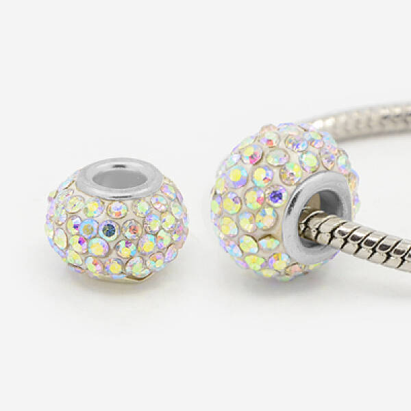 Resin Rhinestone European Beads