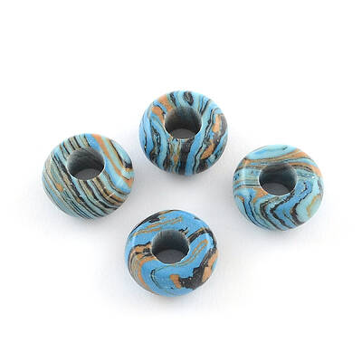 Synthetic Malachite Stone European Beads