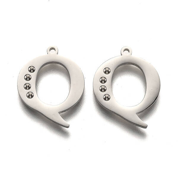 Tarnish Resistant 304 Stainless Steel Letter Pendant Rhinestone Settings
