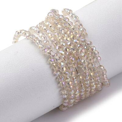 Transparent Electroplate Glass Beads Strands