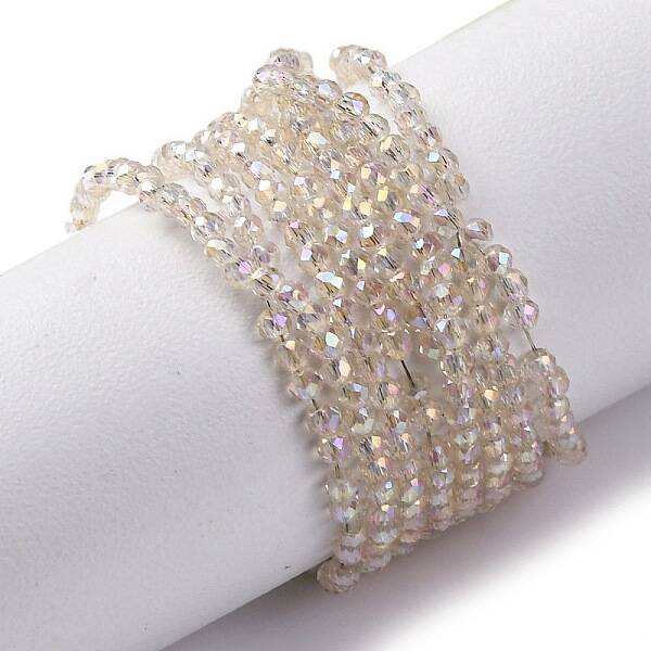 Transparent Electroplate Glass Beads Strands