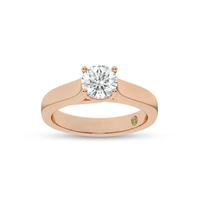 Bold Cross Prong Round Lab Grown Diamond Solitaire Ring | Rose Gold 1 - 4 CT. TW.