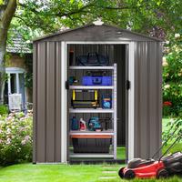 Walsunny Steal Garden Shed - Durable Steel Storage Shed with Gabled Roof & Slant Roof for Outdoor Use, Thick Steel Plates & L...