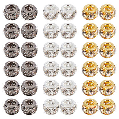 60Pcs 3 Colors Brass Spacer Beads