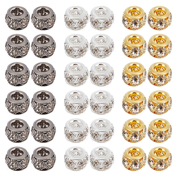 60Pcs 3 Colors Brass Spacer Beads