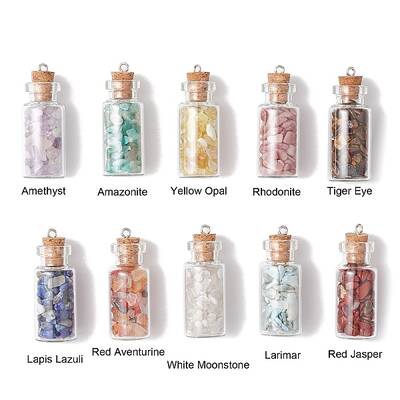 10Pcs 10 Styles Glass Bottle Pendants