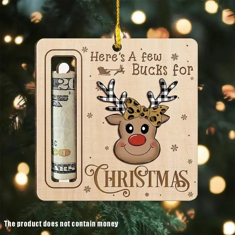 Christmas Themed Wooden Hanging Ornament, 1 Count/4 Counts Creative Christmas Pattern Hanging Decoration, Hanging Decor for H...