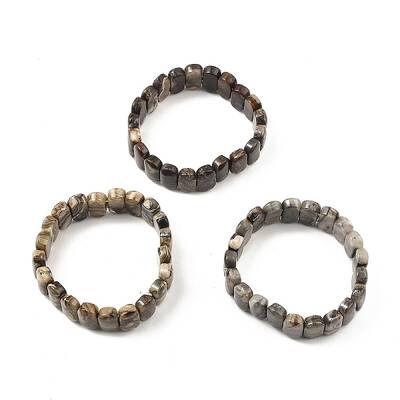 Natural Mexican Agate Oval Stretch Bracelets