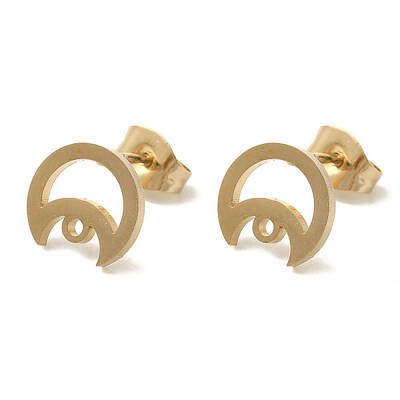 Ion Plating(IP) 304 Stainless Steel Stud Earring Findings