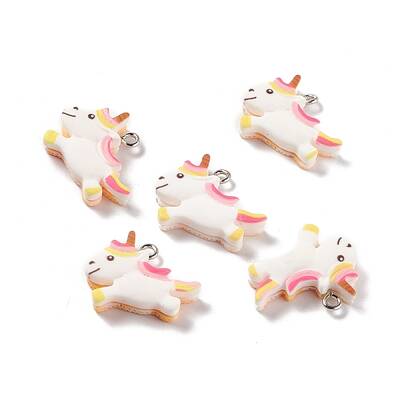 Opaque Resin Unicorn Pendants