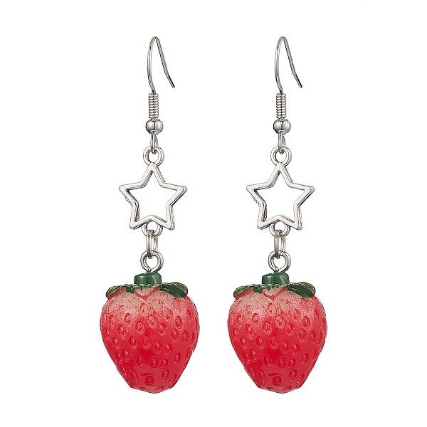 Resin with Alloy Pendants Earring