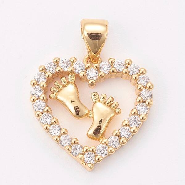 Brass Micro Pave Cubic Zirconia Pendants