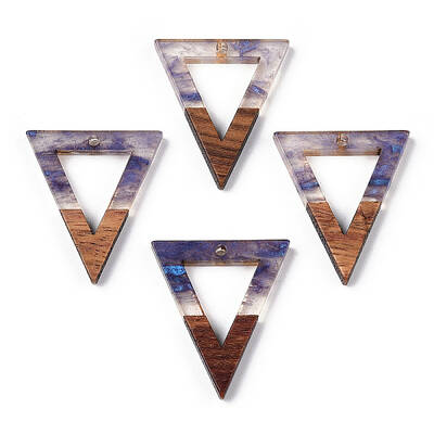 Transparent Resin & Walnut Wood Pendants