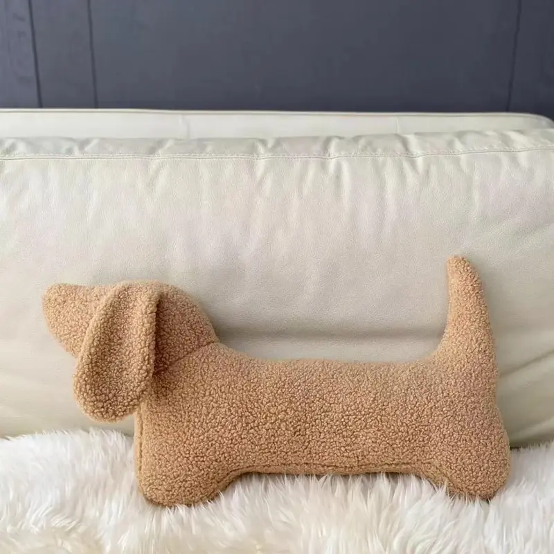 Cute Dog Bone Design Throw Pillow, 1 Count Plush Warm Throw Pillow, Decorative Cushion Pillow for Home Living Room Bedroom