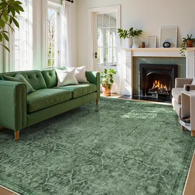 Lahome Area Rug for Living Room, Neutral Boho Washable Non Slip Modern Bedroom Carpet Stain Resistant Floor Mat for Dining Of...