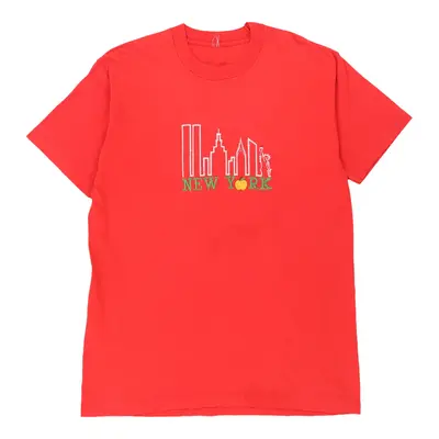 Single Stich New York Unbranded Graphic T-Shirt - Large Red Cotton