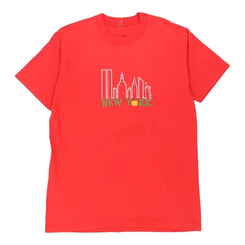 Single Stich New York Unbranded Graphic T-Shirt - Large Red Cotton