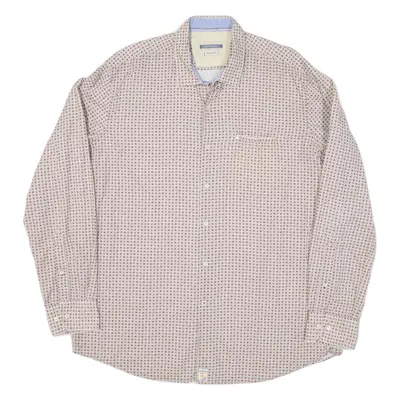 PIERRE CARDIN Mens Shirt Brown Crazy Pattern Long Sleeve XL
