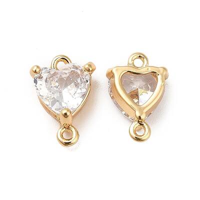 Brass Clear Glass Connector Charms