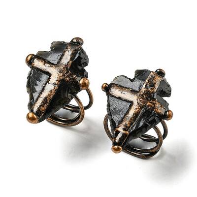 Red Copper Tin Cross Adjustable Ring