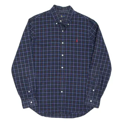 RALPH LAUREN Mens Shirt Blue Check Long Sleeve M