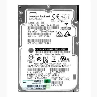 880152-001 HP 300GB 12Gb/s SAS 15000 2.5-inch Hard Drive