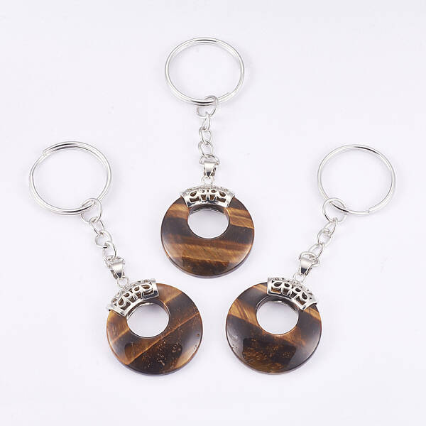 Natural Tiger Eye Keychain