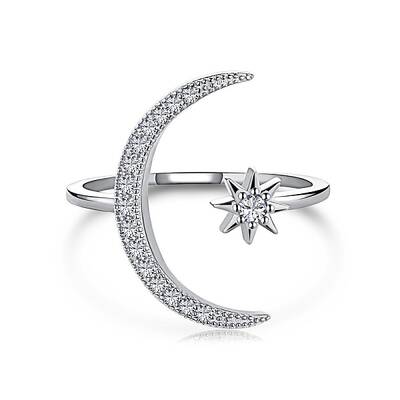 Rhodium Plated 925 Sterling Silver Cuff Rings