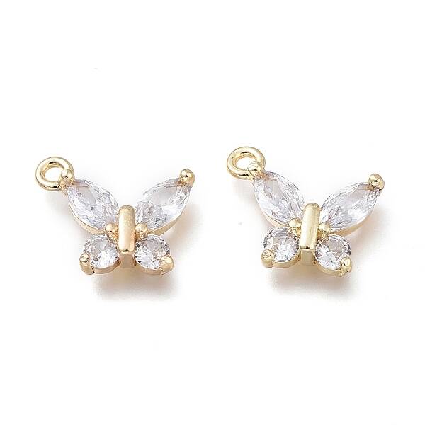 Brass Micro Clear Cubic Zirconia Pendants